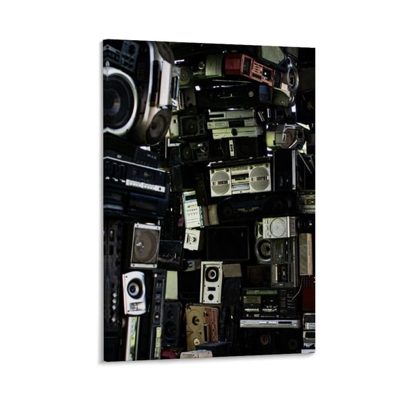 Single-Line Face, Monochrome Art Wallpaper, Framed Canvas Print, 12x8 in