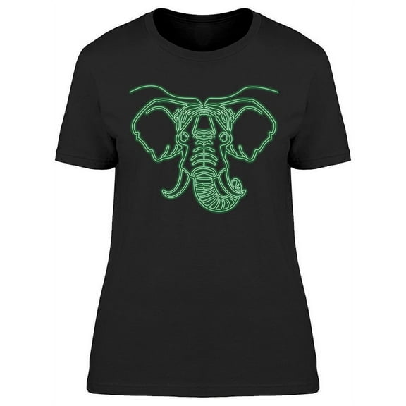 Single Line Neon Elephant T-Shirt Women -Image by Shutterstock, Female Large