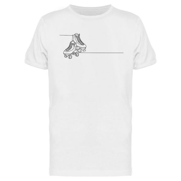 Single Line Pair Of Retro Skates T-Shirt Men -Image by Shutterstock, Male Medium
