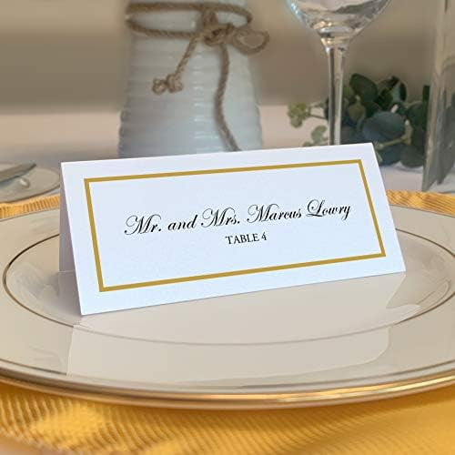 Single Line Printable Place Cards, (Choose Color), Set of 60 (10 Sheets), Laser & Inkjet Printers - Wedding, Party, Dinner, and Special Events -, Size