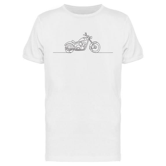 Single Line Retro Moto T-Shirt Men -Image by Shutterstock, Male 3X-Large