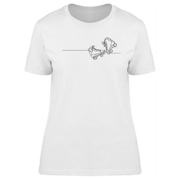 Single Line Retro Roller Skates T-Shirt Women -Image by Shutterstock, Female 3X-Large