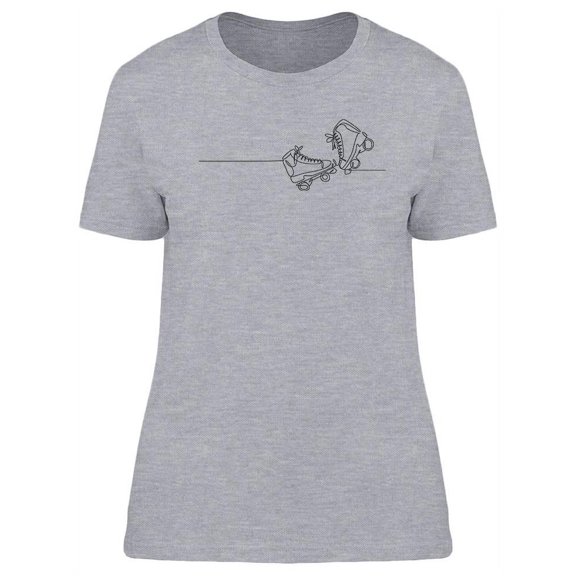 Single Line Retro Roller Skates T-Shirt Women -Image by Shutterstock, Female Large