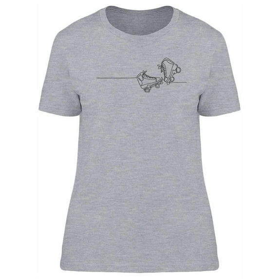 Single Line Retro Roller Skates T-Shirt Women -Image by Shutterstock, Female Small