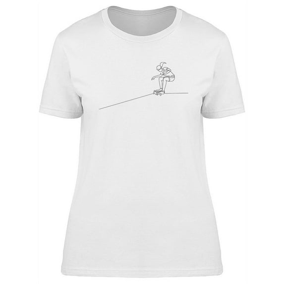 Single Line Young Skateboarder T-Shirt Women -Image by Shutterstock, Female 3X-Large