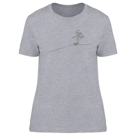 Single Line Young Skateboarder T-Shirt Women -Image by Shutterstock, Female x-Large