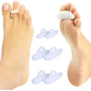 Single Loop Silicone Gel Toe Separators for Claw Toes - Hammer Toe Straightener - Toe Separator for Overlapping Toes - Reduces Toe & Foot Discomfort - Unisex - Foot Care (Three Pairs)