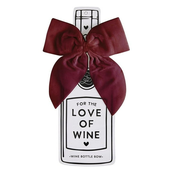 Single Luxe Velvet Gift Bow for Wine or Champagne Bottles, 4x5 Inch, Maroon R0091