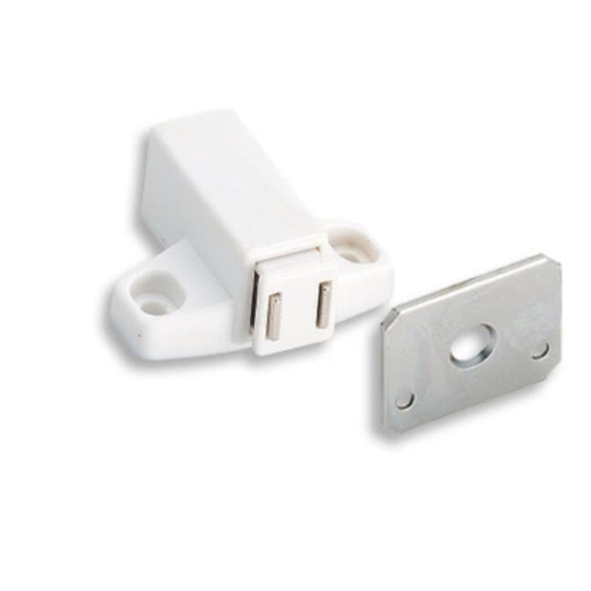 White Steel Magnetic Touch Cabinet Latch with Strike