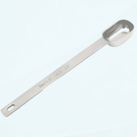 Single Measuring Spoon, Stainless Steel, Long Handle, 3/4 Tsp | 3.75 mL | 3.75 cc, Narrow Rectangular Design