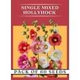 Single Mixed Hollyhock Flower (60 Seeds) Heirloom NonGMO Organic