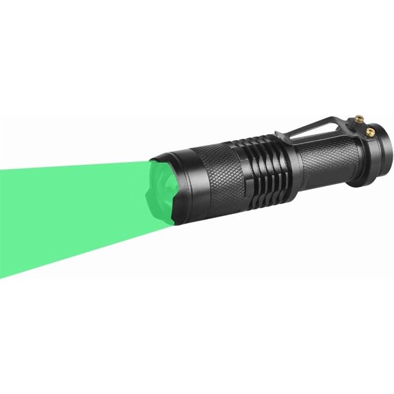 Single Mode Green LED Flashlight, 150 Yard Long Range, High Power, Night Vision, Compact Green Flashlight  For Night Observation