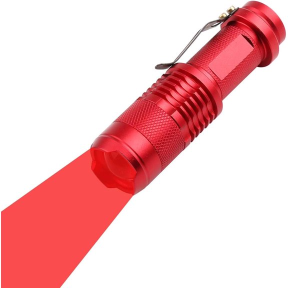 Single Mode Red LED Flashlight, Mini Red Flashlight LED, High Power LED 1 Mode Red Light Flashlight Red Light for Astronomy, Aviation, Night Observation
