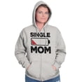 thumbnail image 1 of Single Mom Funny Dying Battery Joke Zip Hoodie Sweatshirt Women Brisco Brands S, 1 of 4