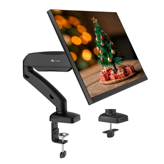 ACGAM MAS-1S Spring-Assisted Single-Monitor Mount with with Flexible Angle and Install, VESA Monitor Desk Mount for 17"-32" Computer Screen, 4.4-19.8 lbs