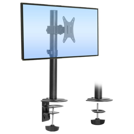 Single Monitor Desk Mount – Adjustable Arm, Full Motion, 32” Screen Support, Ergonomic Height, VESA Compatible, Clamp & Grommet Base, Cable Management, Black