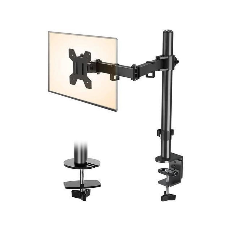 Single Monitor Arm Stand For 13-36 Inch Screens, Gas Spring Mount With C-Clamp/Grommet Base, Holds Up To 26.4 Lbs - VESA 75x75/100x100