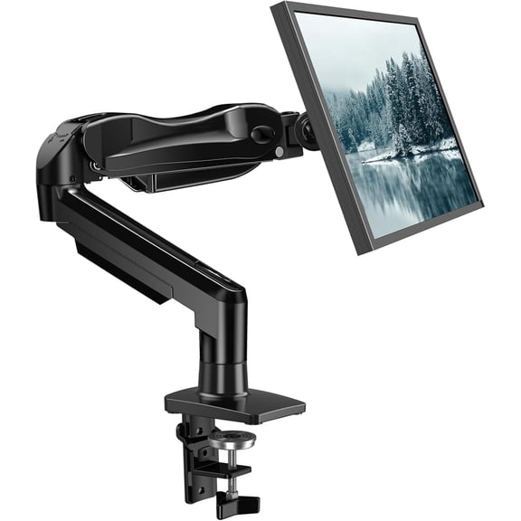Single Monitor Mount, 13 to 32 Inch Monitor Arm, Adjustable Monitor Stand, Vesa Mount with Clamp and Grommet Base - Fits 4.4 to 19.8lbs LCD Computer Monitors