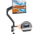 thumbnail image 1 of Single Monitor Mount with USB, Supports 13-35 in. Screen, Adjustable Gas Spring Monitor Arm - Monitor Arm Desk Mount, 1 of 1