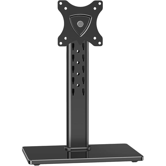 Single Monitor Stand Fits Max 32 inch Computer Screen Free-Standing Desk Hold up to 17.6lbs Mount with Height Adjustment Swivel Tilt Rotation VESA 75/100mm