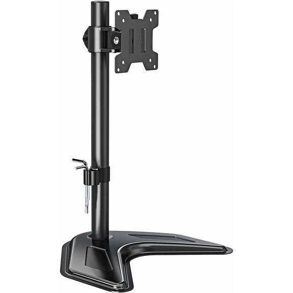 Single Monitor Stands, Freestanding VESA Monitor Desk Mount fits 13'' to 32'' Computer Screen with Height Adjustable, Swivel, Tilt, Rotation, 17.6 lbs Load, For Home Office, VESA 75x75/100x100