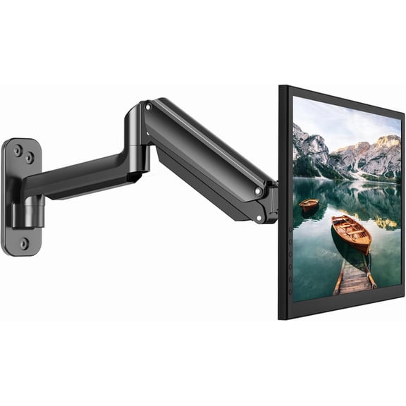 Single Monitor Wall Mount for 13 to 32 Inch Computer Screen, Gaming Monitor Wall Mount Arm Holds up to 17.6lbs, Height Adjustable Full Motion Wall Monitor Mount-VESA Mount 75x75,100x100