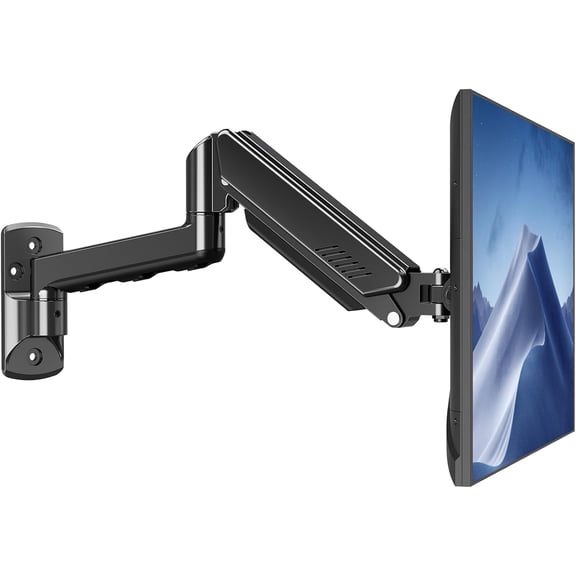 Single Monitor Wall Mount for Max 32 Inch Computer Screen, Fully Adjustable Monitor Arm, Wall Mount Monitors Holder Support 4.4-19.8lbs Display, VESA Bracket Fit 75x75mm, 100x100mm