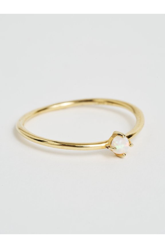 Single Moon Opal Ring