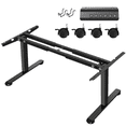 thumbnail image 1 of Single Motor Electric Standing Desk Frame with Wheels, Hook and Controller, 170lbs Capacity, Max 70" x 30" Desktop, Height Range 28"-45", Black(Frame Only), 1 of 8