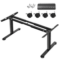 thumbnail image 1 of Legooin Electric Stand Up Desk Frame with Wheels, Hook and Controller, Single Motor, Height Adjustable 28"-45", Black(Frame Only), 1 of 8