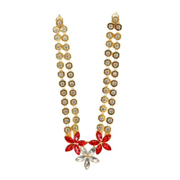Single Multicolor Mala Set for Laxmi Ganesh/Devi Maa/Radha Krishna/Indian Traditional God Goddess Haar Sringar Set Deities jewellary Set for All God Idol Statue Festival(Size:- 8 Inches )