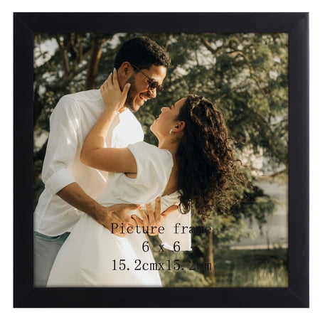 Single Pack 6x6 Picture Frame, Thin Square 6 by 6 Photo Frame for Gallery Wall or Tabletop Display, Black, Gift for Father' s Day or Wedding