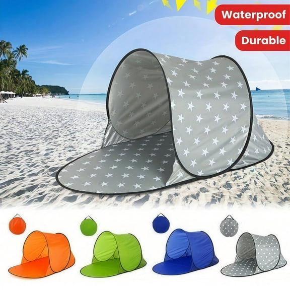 Single Pack Instant Beach Tent, UV Protection Sunshade Lightweight Canopy, 30 Seconds Quick Setup for Family Camping & Sports, White