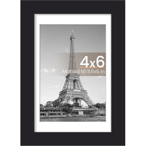 Single Pack Wall Mounted Photo Frame, Classic Picture Frame with Clear Panel, Fit Photos With or Without Mat, Horizontal & Vertical Hanging Home Office Decor Frame