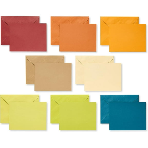 Single Panel Blank Cards with Envelopes, Earthtone Colors (100-Count)