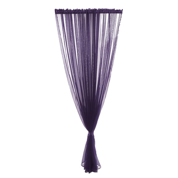 Single Panel Rod Style Curtain,Covering Curtain,Transparent Rod Pocket Sheer Window Drapes,for Bedroom Bed Canopy Living Room Dining Wedding Party Backdrop,200x100 CM(Purple)