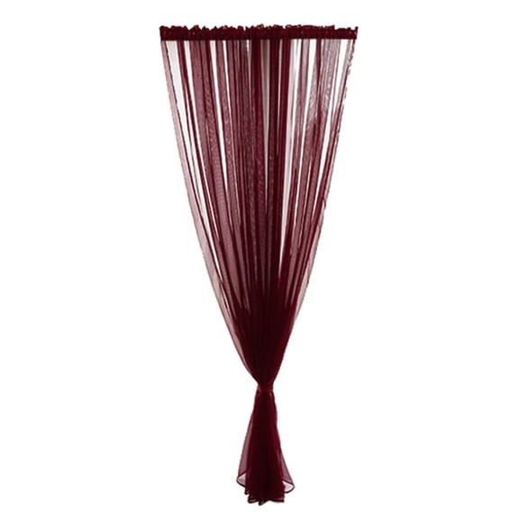 Single Panel Rod Style Curtain,Covering Curtain,Transparent Rod Pocket Sheer Window Drapes,for Bedroom Bed Canopy Living Room Dining Wedding Party Backdrop,200x100 CM(wine red)