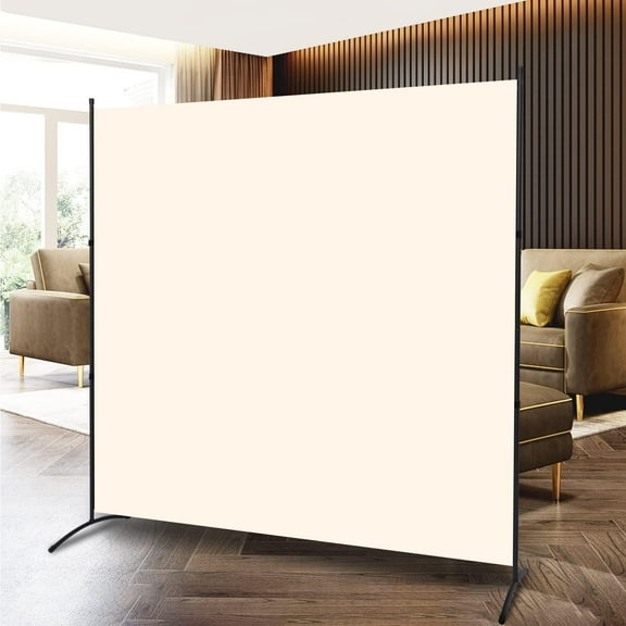 Single Panel Room Divider Privacy Screen, 6ft Tall Fabric Partition for Bedroom or Office, Beige