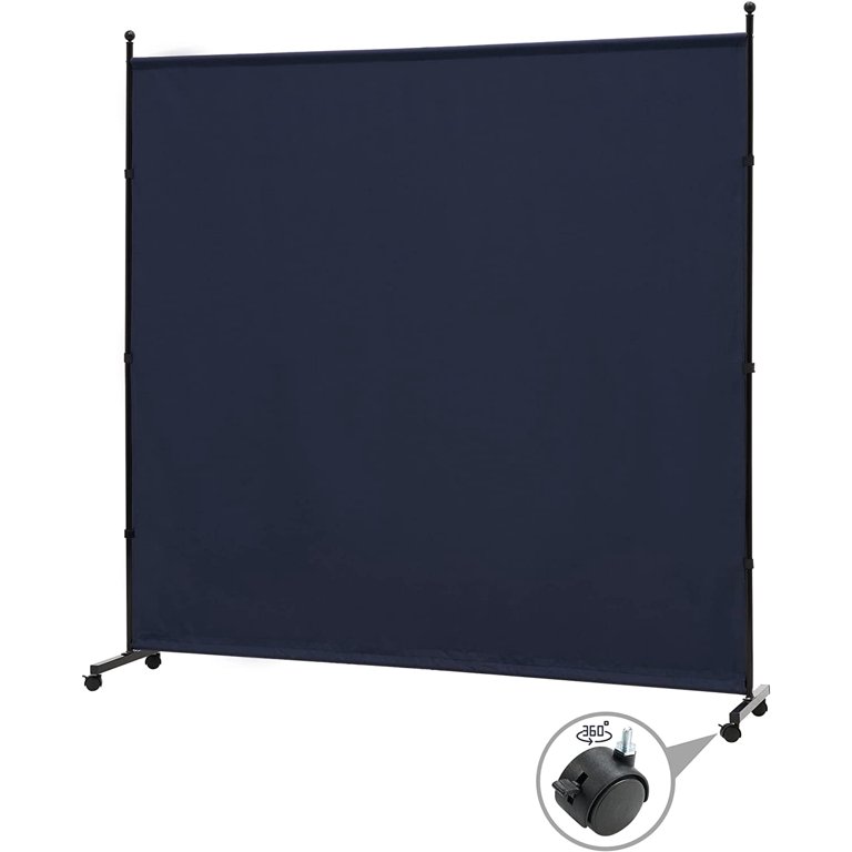 Single Panel Room Divider with Wheels,Rolling Fabric Room Dividers