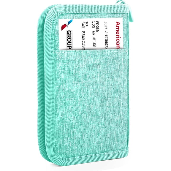 Single Passport Holder for Travel, RFID Travel Document Organizer for Women  Passport Wallet Men Portable Case for Cards, Boarding Pass, ID, , Tickets with Zipper