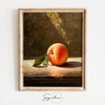 thumbnail image 1 of Single Peach On Sunlit Table, Summer Fruit Wall Artwork, Fresh Peach Scene, Juicy Fruit Illustration 408 Home Decor, 16x24 UNFRAMED, 1 of 3