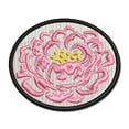 thumbnail image 1 of Single Peony Flower Applique Multi-Color Embroidered Iron-On Patch - 2.5 Inch Small, 1 of 5