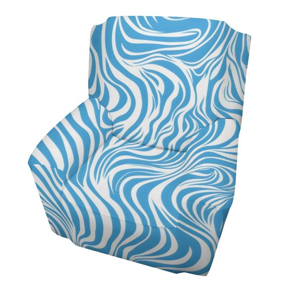 Single Person Sofa Sets Of Anti-Slip Easy Install Feel Soft And Comfortable High Elasticity Protect The Sofa From Daily Wear And Tear Zebra Print Style LightBLue_1