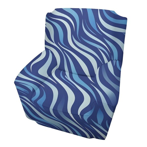 Single Person Sofa Sets Of Anti-Slip Easy Install Feel Soft And Comfortable High Elasticity Protect The Sofa From Daily Wear And Tear Zebra Print Style LightBLue_3