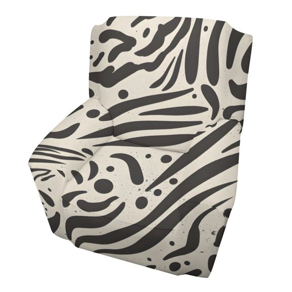 Single Person Sofa Sets Of Anti-Slip Easy Install Feel Soft And Comfortable High Elasticity Protect The Sofa From Daily Wear And Tear Zebra Skin Print Style SaddleBrown_1