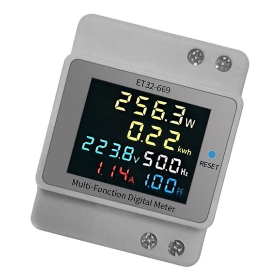 Single Phase Digital Energy Meter with LCD Display 220V Electric Current Power Frequency Power Factor Monitoring for Home