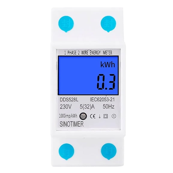 Single Phase Energy Meter | 5(32)A Digital Kilowatt Hour Meter | Din Rail Power Meter for Residential Electrical Use