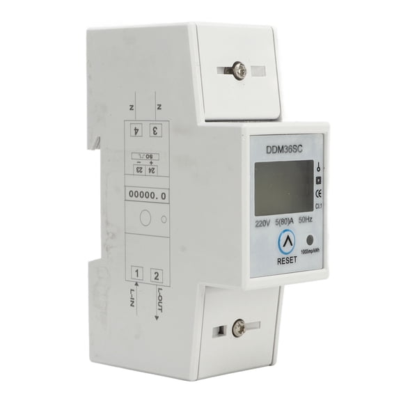 Single Phase Energy Meter LCD Display DIN Rail 2P Total Electricity Meter DC220V 580A