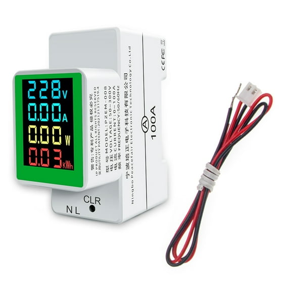 Single Phase LCD Digital Energy Meter kWh Voltages Current Power Consumption Counter Electric AC50-300Volt 100A