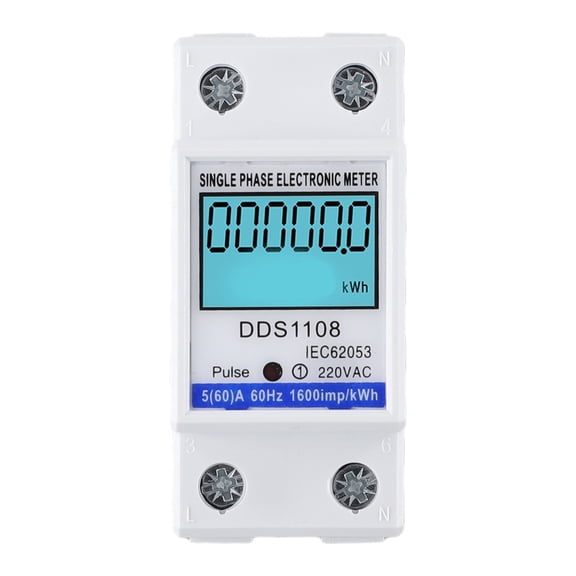 Single Phase Lcd Digital Energy Meter Reset Voltage Current Power Consumption Counter Electric Wattmeter 220V Din Rail
